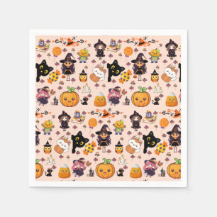 Serviette En Papier Adorable Funny Kawaii Motif d'Halloween