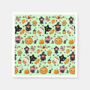Serviette En Papier Adorable Funny Kawaii Motif d'Halloween