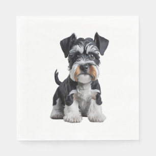 Serviette En Papier Adorable HD miniature Schnauzer Portrait de chiot 