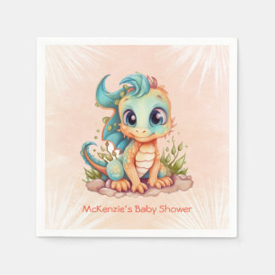 Serviette En Papier Adorable Little Dragon Fairytale Boy Baby shower