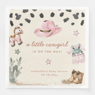 Serviette En Papier Adorable petite fille est en chemin fille baby sho