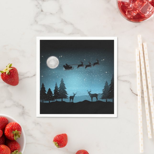 Serviette En Papier Adorable Rindeer La Nuit (En situation)