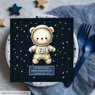 Serviette En Papier Adorable Teddy Bear Astronaut Fête Personnalisée