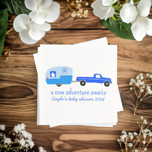 Serviette En Papier Adventure Attend un BABY SHOWER de camion et de re