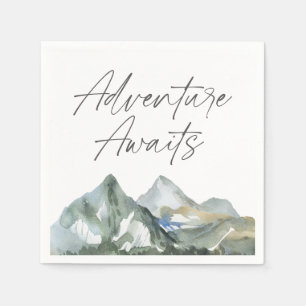 Serviette En Papier Adventure Await Mountain Boy Baby shower