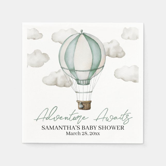 Serviette En Papier Adventure Await Papier Baby shower Napkin (Devant)