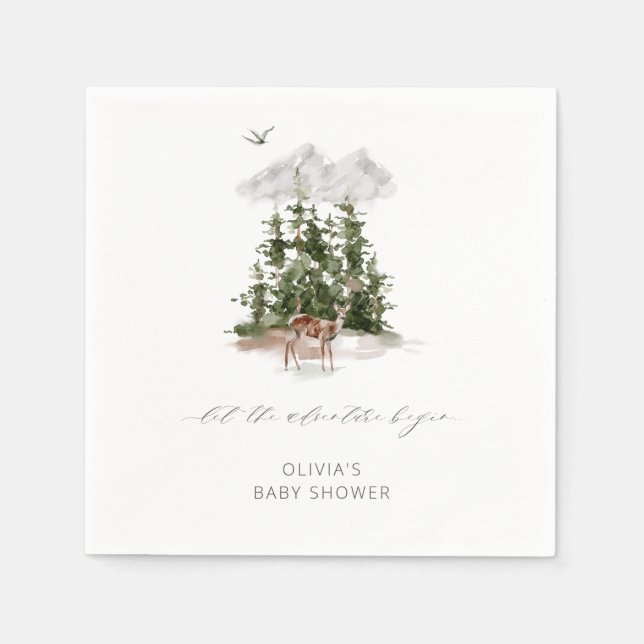 Serviette En Papier Adventure Await Wild Forest Cher Baby shower (Devant)