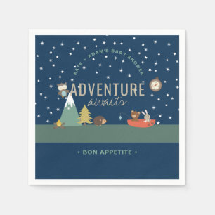 Serviette En Papier Adventure Await Woodland Boy Baby shower de la Mar