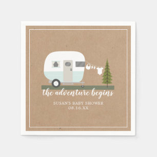 Serviette En Papier Adventure Vintage Trailer Camper Boy Baby shower