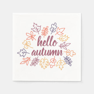 Serviette En Papier Affaire Floral Typografy Modern