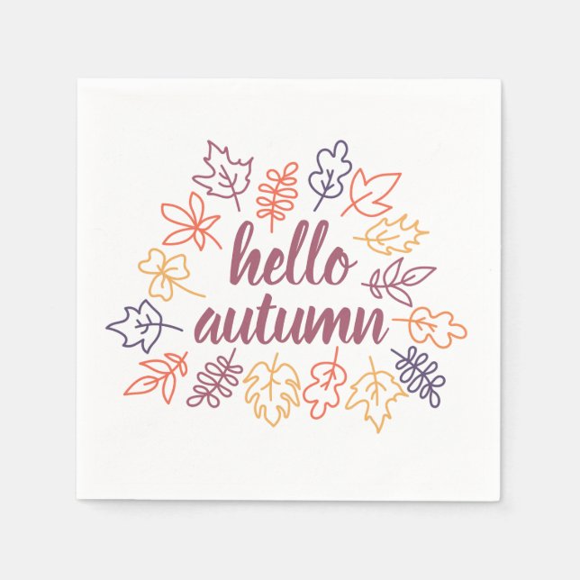 Serviette En Papier Affaire Floral Typografy Modern (Devant)