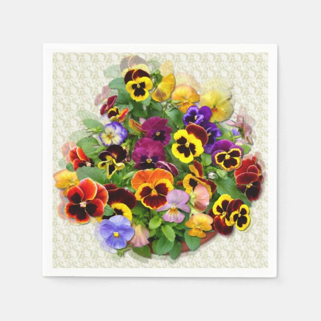 Serviette En Papier Affichage pansy (Devant)