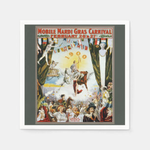 Serviette En Papier Affiche d'art vintage de 1900 du carnaval de Mardi