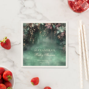 Serviette En Papier Affiche de bienvenue Baby shower en arc forestier 