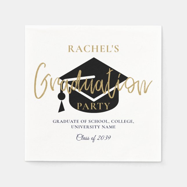 Serviette En Papier Affiche de bienvenue de la partie de graduation de (Devant)