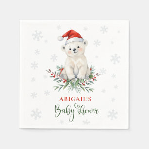 Serviette En Papier Affiche de bienvenue de l'Baby shower Ours polaire