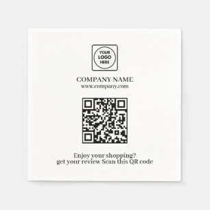 Serviette En Papier Affiche élégante de révision QR pour les commentai