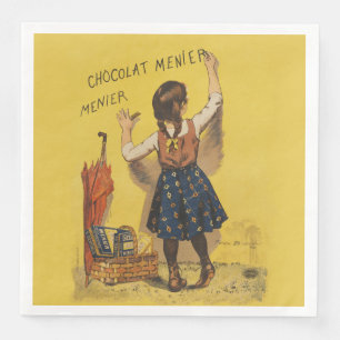 Serviette En Papier Affiche vintage Chocolat Menier française Art Boui