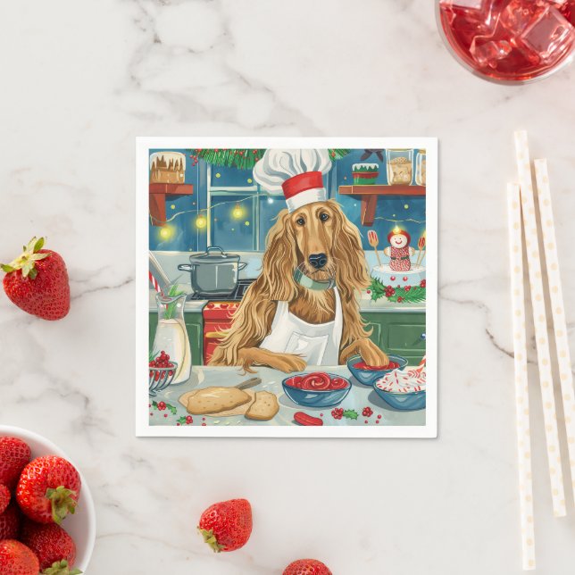 Serviette En Papier Afghan Hound Holiday Baking : Noël festif (En situation)