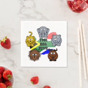Serviette En Papier Afrique du Sud Big Five Safari animal dessin