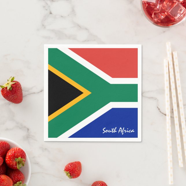 Serviette En Papier Afrique du Sud & Flag party mode / fans sportifs (En situation)