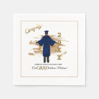 Afro-Américain Male Grad Invitation (Peau Noire)