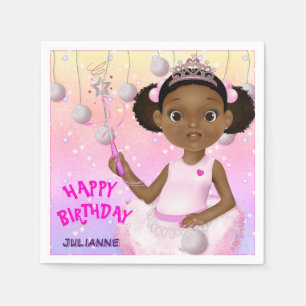 Serviette En Papier Afro-Américaine Fairy Princesse Ballerina