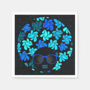Serviette En Papier Afro Diva Bleu 