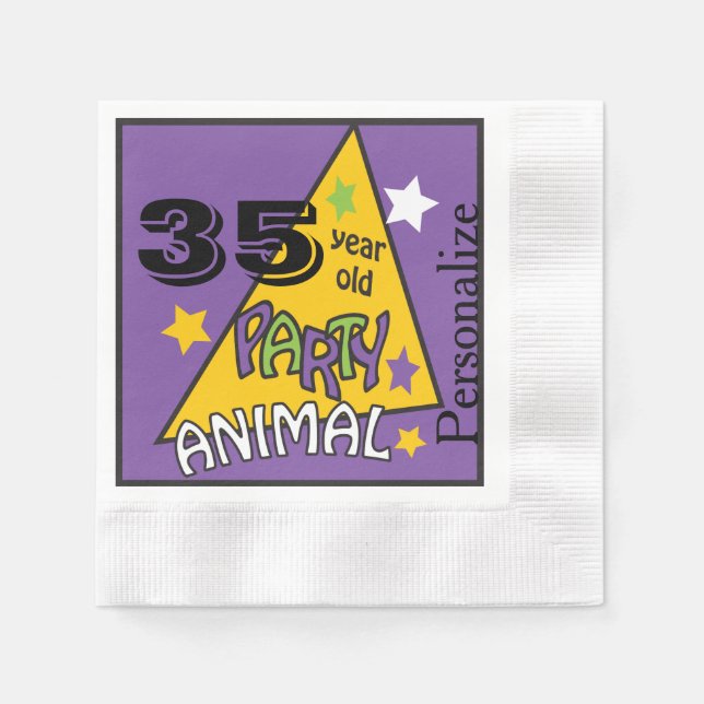 Serviette En Papier (Âge do-it-yourself) Animal Party Violet Anniversa (Devant)