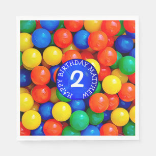 Serviette En Papier Âge et nom personnalisé Ball Pit Thème Anniversair
