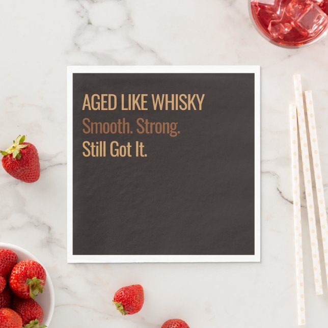 Serviette En Papier Aged to Perfection | Whisky Birthday (En situation)