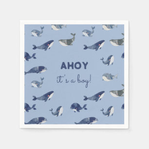 Serviette En Papier AHOY C'est un Baby shower de baleines