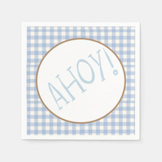 Serviette En Papier Ahoy c'est un bébé bleu et blanc garçon