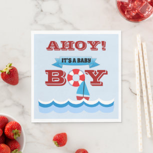Serviette En Papier Ahoy C'est un bébé garçon Papier Napkin