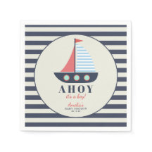 Ahoy C'est un garçon Baby shower nautique serviett