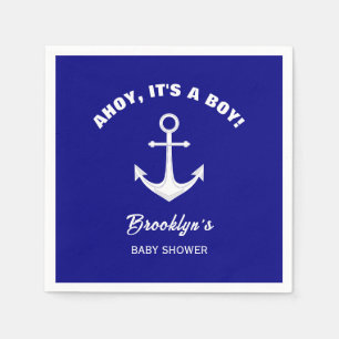 Serviette En Papier Ahoy C'Est Un Garçon Baby shower tendance Marine B