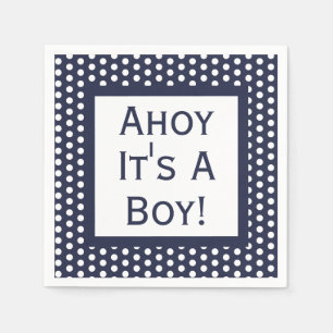 Serviette En Papier Ahoy C'Est Un Garçon Polka Dot