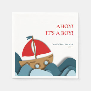 Serviette En Papier Ahoy est un garçon Baby shower Nautical Boy