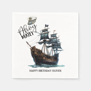 Serviette En Papier Ahoy Matey ! Naissance du navire pirate noir