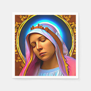 Serviette En Papier AI Art de la bienheureuse Vierge Marie