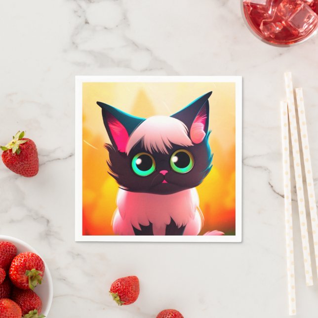 Serviette En Papier Ai Cat (En situation)