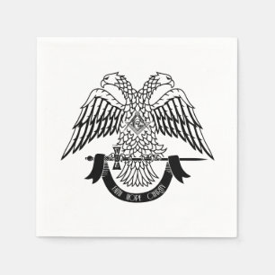 Serviette En Papier Aigle à deux têtes comme symbole maçonnique