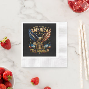 Serviette En Papier Aigle du 250e anniversaire des États-Unis d'Amériq