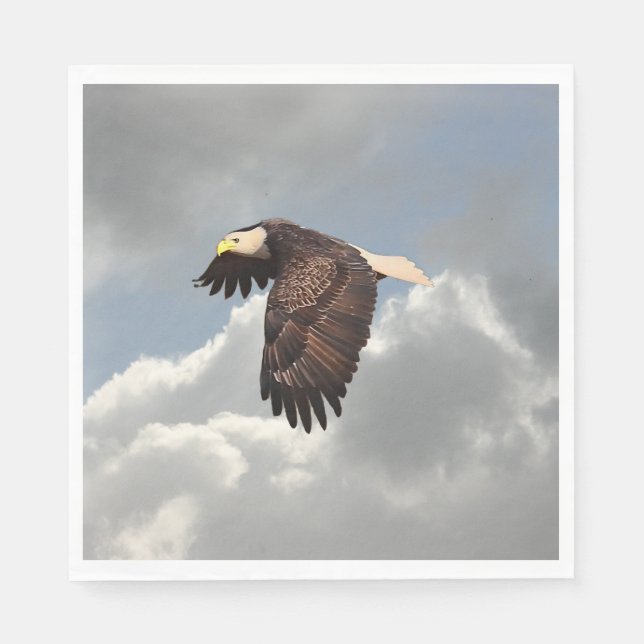 SERVIETTE EN PAPIER AIGLE EN TRAIN (Devant)