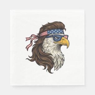 Serviette En Papier Aigle patriotique Mullet Gravure vintage vecteur D