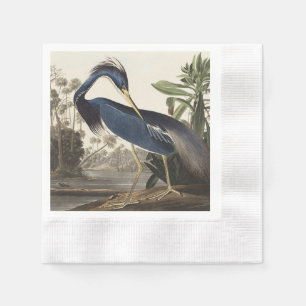Serviette En Papier Aigrette de Louisiane, Art de l'oiseau Audubon vin