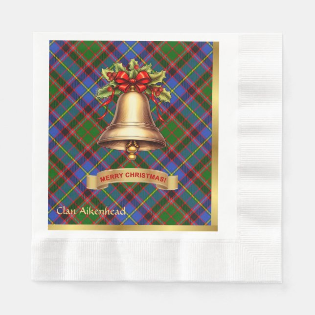 Serviette En Papier Aikenhead Tartan personnalisé Noël (Devant)