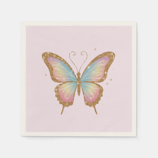 SERVIETTE EN PAPIER AILES COLORÉES (Devant)