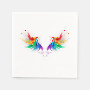 Serviette En Papier Ailes fluffy arc-en-ciel