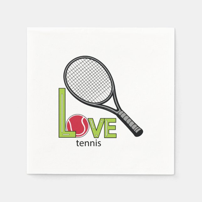 Serviette En Papier Aime le tennis (Devant)